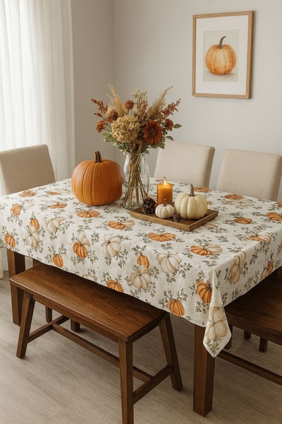 Nish Candles Balkabaklı Yemek Masası Örtüsü – Sonbahar Konseptli