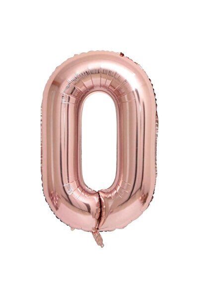 İSTOÇ PARTİ Rose Color Number Foil Balloon 76 cm - 0