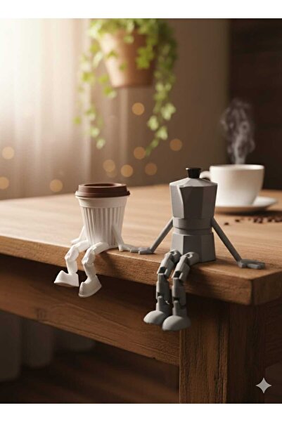 Ceresshop Dekoratif Mini Kahve Arkadaşları – Sevimli Masa Üstü Figür Seti