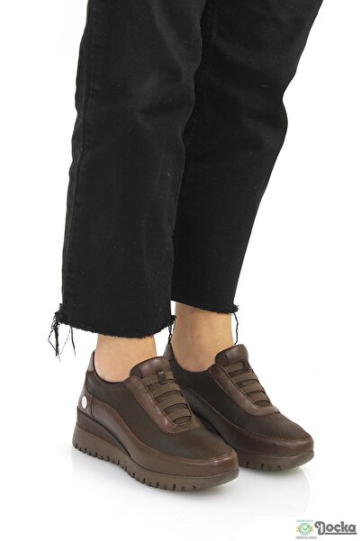 Mammamia Kadın Hakiki Deri Dolgu Topuk Klasik Ortopedik Günlük Ayakkabı M26/K...