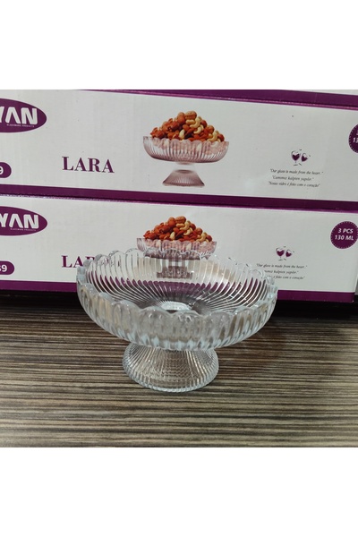 ORTAKÖY CENNETİ Rayan lara 3 LÜ çerez sunum sabit ayaklı set 130 cc Hacim 11 cm ağız genişliği 6 cm boy. 6 cm ayak t