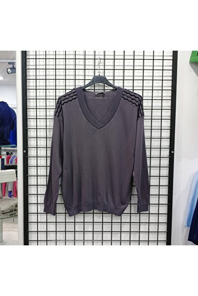 Butik Şans Omzu Tulle Detailed V-Neck Knitwear Blouse