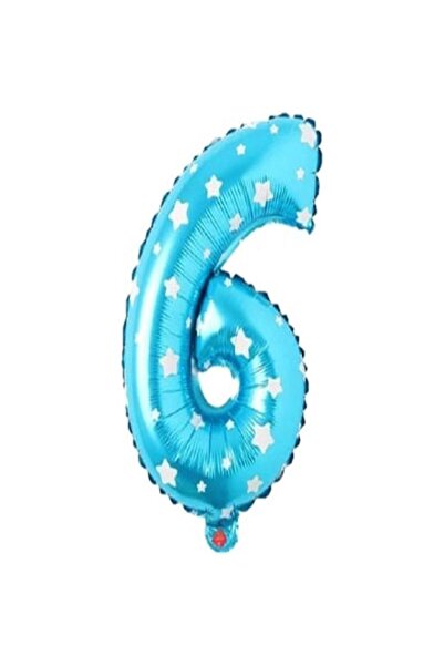 İSTOÇ PARTİ Dotted Blue Color Number Foil Balloon 40 cm - 6