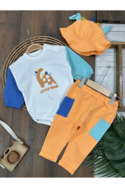 Bolly Baby Colorful Sleeve Dinosaur Figure Hat Seasonal Baby Boy Suit with Sn...