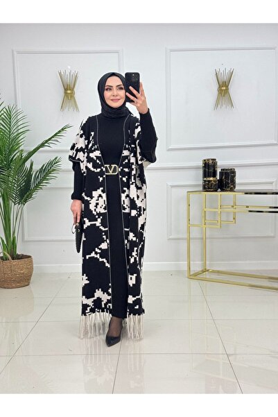 Enans Design Χιτζάμπ με μοτίβο και φούντες στο άκρο, κιμονό γονέλ