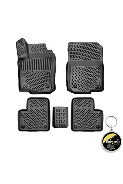 Umbrella Set 5 covorașe auto din cauciuc tip Premium Line 3D pentru MERCEDES GLE-CLASS 2015-2019 și breloc tip umbrelă