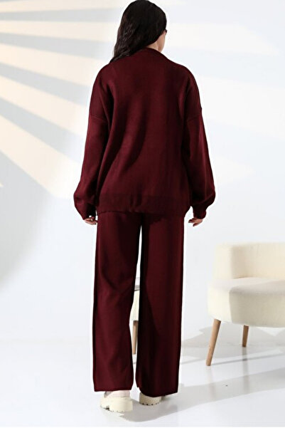 mefru Women's Sweater Pants Top and Bottom Two-Piece Oversized Knitwear Set