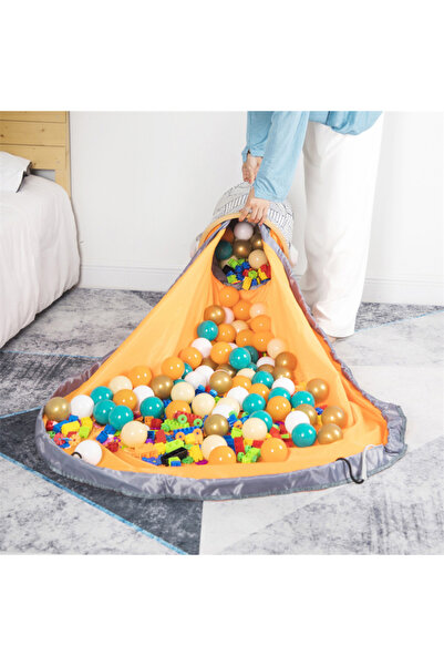OEM Toy storage organizer basket set with play mat and lid, zipper closure, size L,