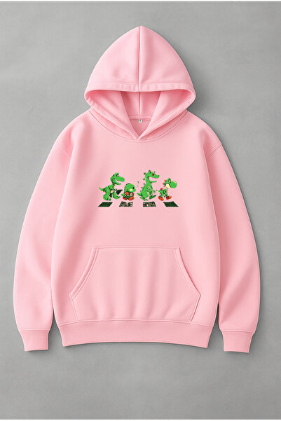 LORVEX Dinozaurii care trec prin același drum Imprimeu Oversize Unisex Swea t...