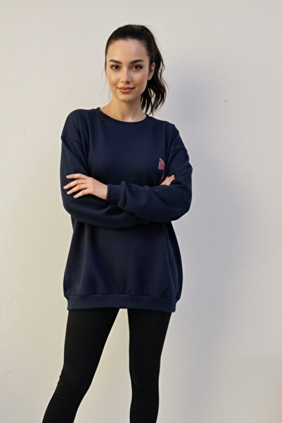 KOZİA OUTDOORS Γυναικείο φούτερ oversized με λεπτομέρεια από ροζ κορδέλα στην...