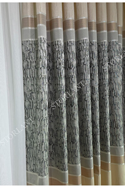 Storlant Samyeli Cream Panel Background Curtain L Preferred - 1/3 Frequent Pleats L with Accessories Gift L Suitable for Any Room