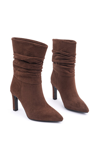 Madam Tarz CNG-203 Cizme scurte cu toc subțire și burduf