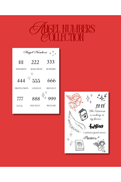 Angel Numbers Yarı Geçici Dövme 2'li set 48 çeşit (Gerçek Dövme Görünümü)