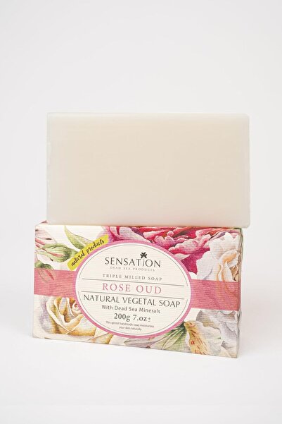 sensatıon Handmade Rose Oud Natural Vegetal Soap with Dead Sea Minerals 200 g