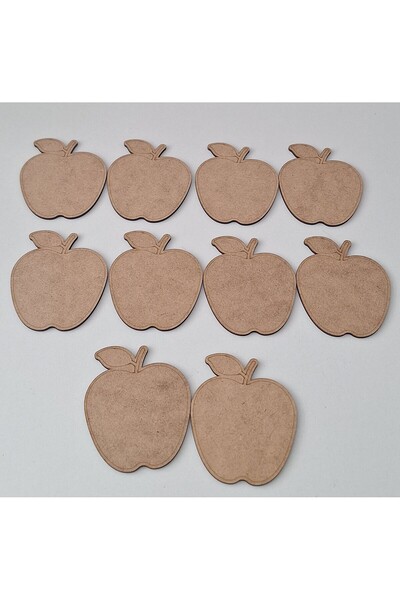Ebrulisler 10 Pieces Apple Activity School Course Activity Kindergarten Nursery Wooden Painting Set