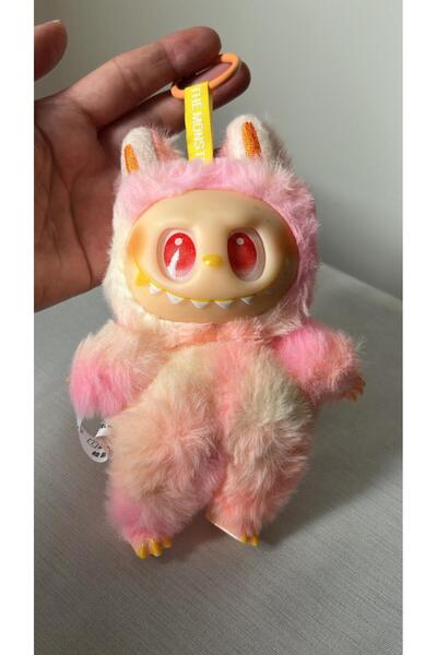 ZRN AKSESUAR LABUBUU PEMBE & EKRU RENK PELUŞ OYUNCAK ANAHTARLIK/ÇANTA CHARM/OYUNCAK