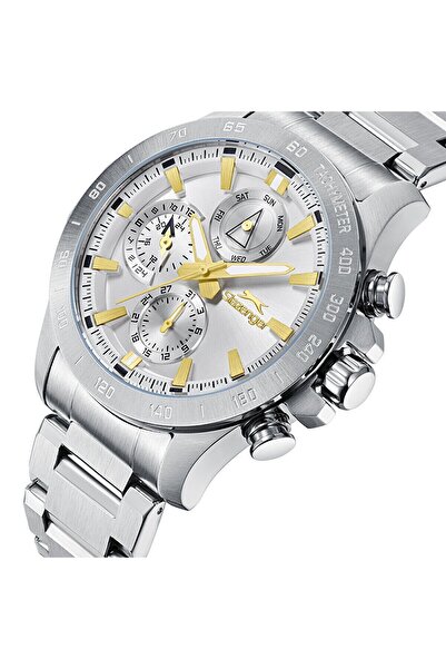 Slazenger Sl.09.2482.2.04 Men's Wristwatch |   Yellow Detailed 44 mm Steel Power and Functionality