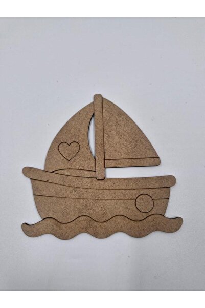 Mu Art Ahşap 10 قطع من الرسم الخشبي اللطيف على شكل سفينة للمدرسة، نشاط فني يد...