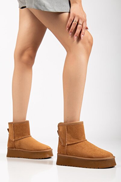 SUİNS SHOES Γυναικείες μπότες Suins Soule Model με εσωτερική επένδυση από γούνα και Velcro, μαύρο καφέ χρώμα