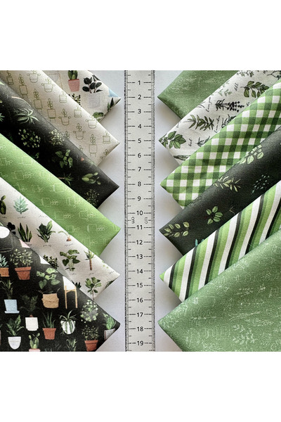 FabricMarket 100% Cotton Satin Fabric – 60 Pieces 20X20 Cm, Nature and Forest Themed Patterns, for Patchwork