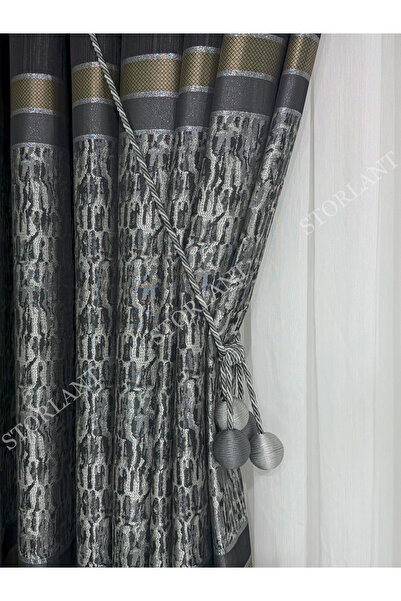 Storlant Samyeli Black Panel Background Curtain L Preferred - 1/3 Frequent Pleats L with Accessories Gift L Suitable for Any Room