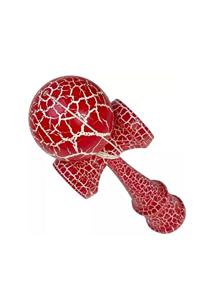 Impact Vision Kendama, Professional-Large, Cracked Design, Red/White