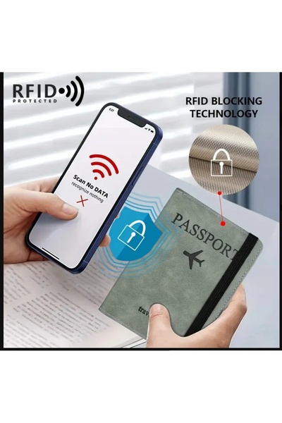 ORGANICYOU Jiangsu 1Pcs Rfid Passport Holder, Slim Passport Wallet, Retro Pu, Multi-Function Wallet