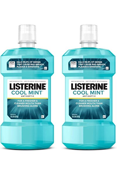 Listerine Cool Mint Antiseptic Mouthwash, Kills Germs that Cause Bad Breath, Plaque, Gingivitis, Coo