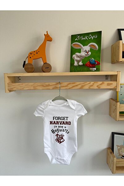 ARASBASKIEVİ بدلة أطفال بيضاء من القطن العضوي 100% بتصميم هاري بوتر فورجت هارفارد مع أزرار كبس