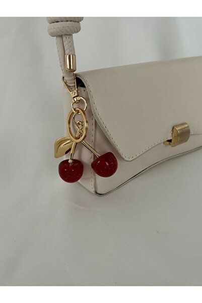 lunelisa accessories Breloc și pandantiv cu figurină cireșe roșii strălucitoa...