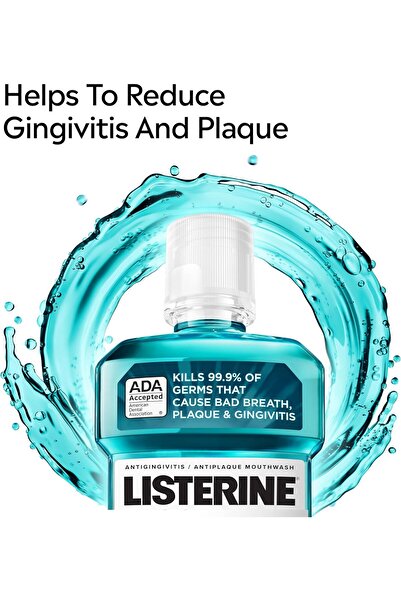 Listerine Cool Mint Antiseptic Mouthwash, Kills Germs that Cause Bad Breath, Plaque, Gingivitis, Coo