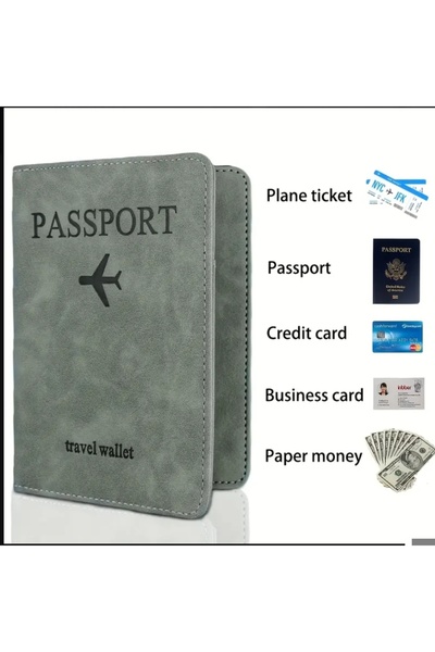 ORGANICYOU Jiangsu 1Pcs Rfid Passport Holder, Slim Passport Wallet, Retro Pu, Multi-Function Wallet
