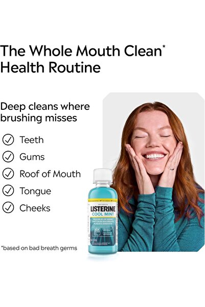 Listerine Cool Mint Antiseptic Mouthwash, Kills Germs that Cause Bad Breath, Plaque, Gingivitis, Coo