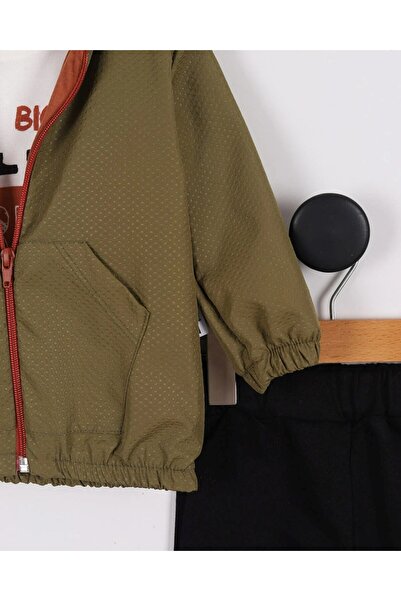 Ege Bebek Baby Boy Raincoat with Hood, 3-Piece Seasonal Top and Bottom Set L 3-6-9-12-18 Months