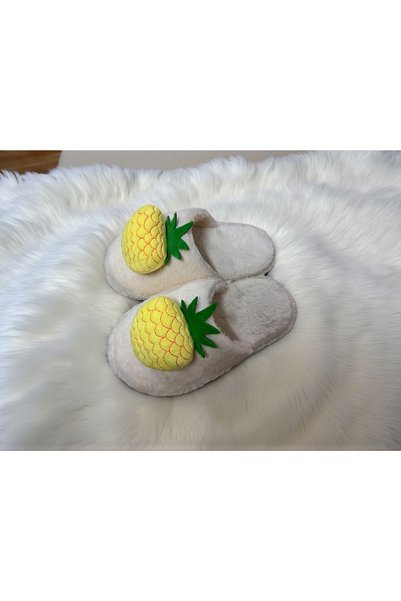 Bmp Terlik Peluş ananas çocuk ev terliği