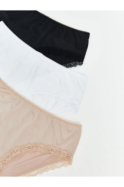 LC Waikiki Özmarka New Season Lace Detailed Hipster Panties 3-Pack