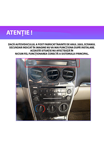 MaxTech Navigatie Mazda 6 (2002-2008) dedicata, 2 GB Ram 32 GB Rom, Carplay & Android auto, Ecran 9”