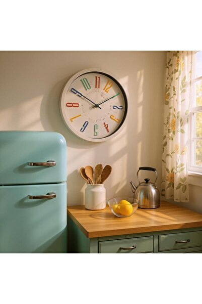 Revello DUVAR SAATİ , BEYAZ RENKLİ MODERN DUVAR SAATİ ,MODERN TASARIM İSKANDİNAV HOME 30 CM