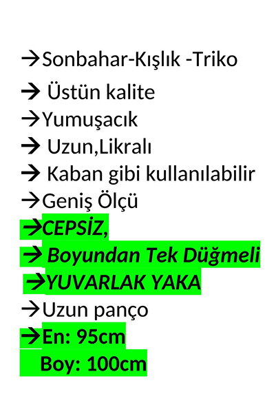 anne moda ankara Superior Quality, Very Large Size, Soft Coat Model Knitwear Poncho