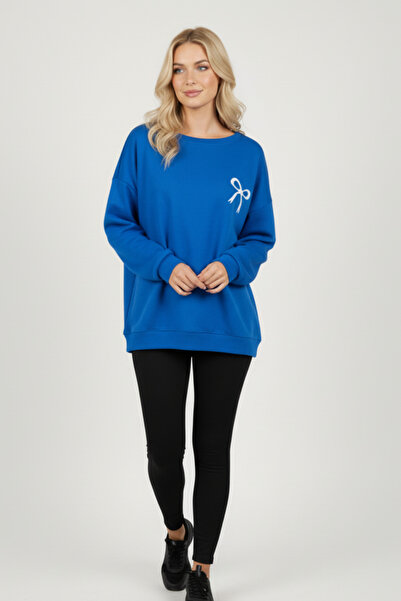 KOZİA OUTDOORS Γυναικείο φούτερ oversized με λεπτομέρεια από μίνι κορδέλα