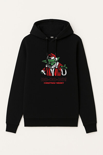 MODA Moș Crăciun Grinch cu imprimeu Hanorac negru pentru adulți cu glugă Swea tricou Hanorac