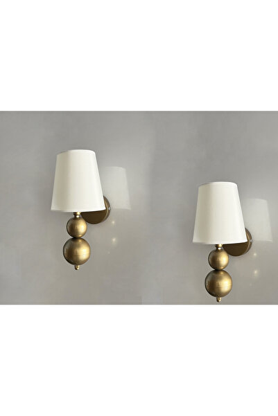 gaziantepavize Eskitme Tokyo Krem Şapkalı Metal Pilli Aplik - 2 Adet - Özel Tasarım Lamba ve Pil Dahildir