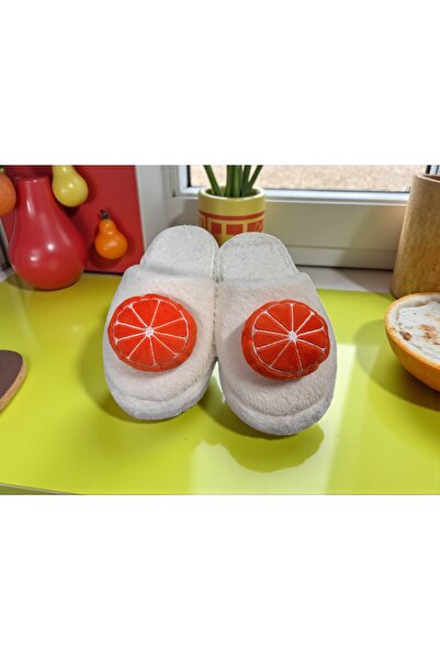 Bmp Terlik Plush Orange Children's House Slippers
