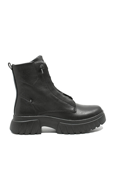 Rieker Women’s Modern Platform Boots Black Leather