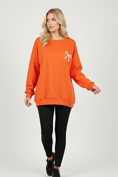 KOZİA OUTDOORS Γυναικείο φούτερ oversized με λεπτομέρεια από μίνι κορδέλα