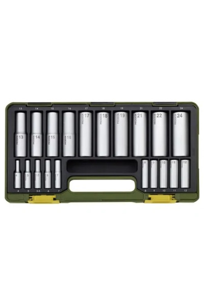 JollyMag Special Long Socket Wrench Set, Proxxon 23292, 20 Pieces