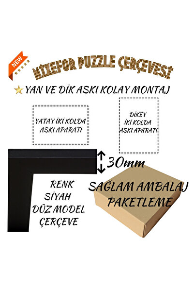 mixefor 1500 Piece Puzzle Frame Color Black Size 85cm X60Cm