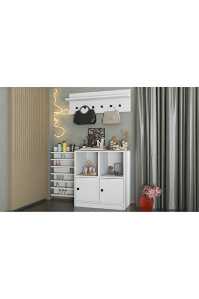 nettrends.net the new trend of shopping Takı Dolabı Seti Askılı Raflı Çok Katlı Organizer Dolaplı Beyaz-NRG-TADLP-1001