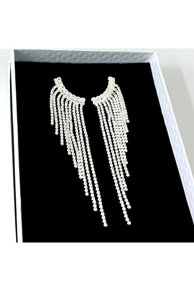 velve Cercei lungi Glamorous, cu pietre semipretioase, cu aspect de aripi, in...
