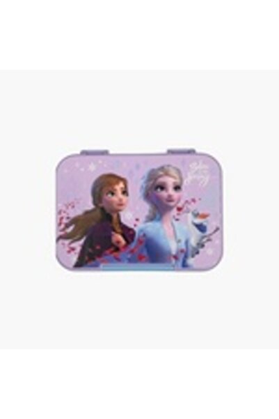 TINY WHEEL Tritan Lunch Box with One-Button Lock Frozen Elsa & Anna - Purple
